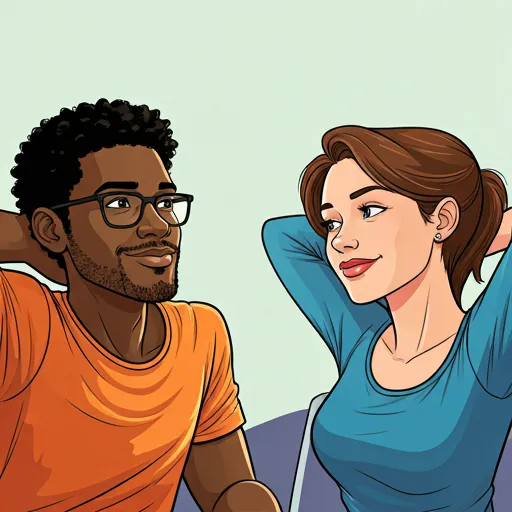 Couple relaxing together at home